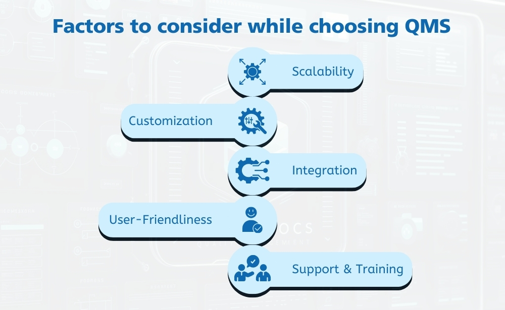 factor to consider while choosing qms